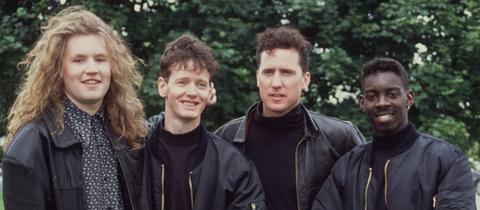 Die Band OMD 1991 bei einem Foto-Termin