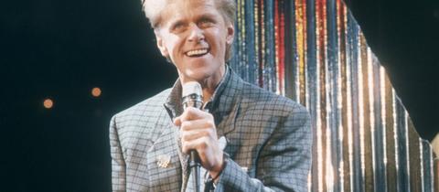 Peter Cetera, Sänger von Chicago, 1986 bei einem Fernsehauftritt