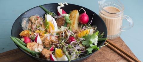 Indonesisches vegetarisches Traditonsgericht Gado Gado