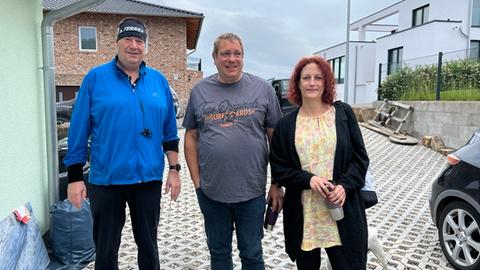 Jogger Holger Clobes, Anja Brieger und Bruder Steffen Dziersk