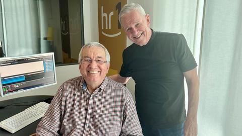 Fritz Egner und Werner Reinke im hr1 -Studio