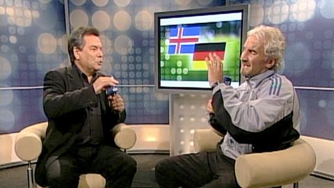 Rudi Völler mit Moderator Waldemar Hartmann