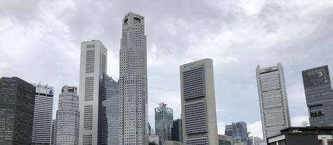 Die Skyline des Bankenvietels in Singapur