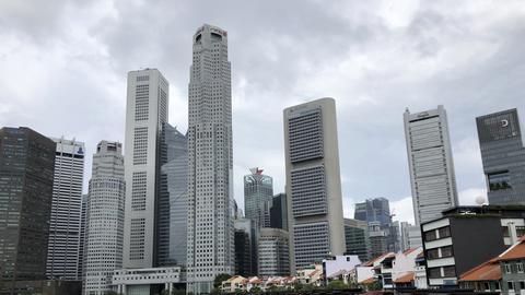 Die Skyline des Bankenvietels in Singapur