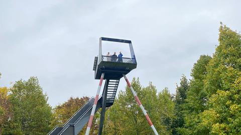 Die Aussichtsplattform im Wetterpark Offenbach